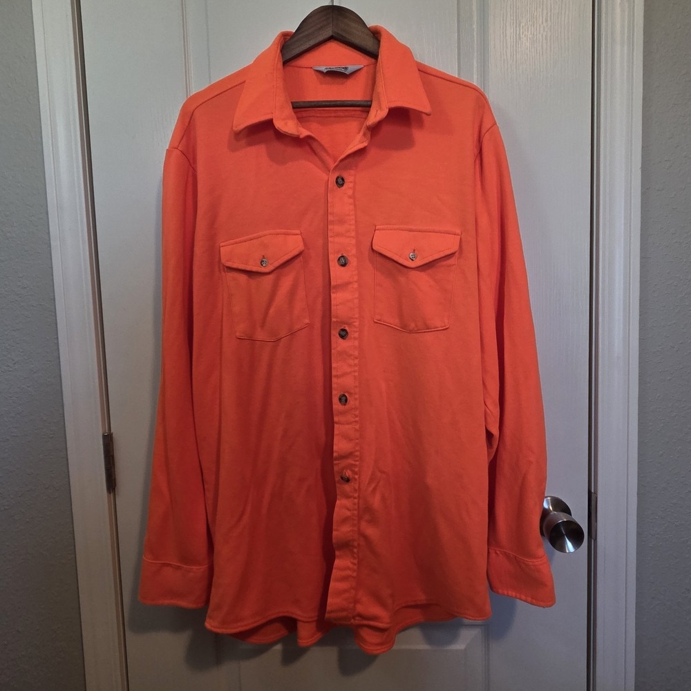 Muleskin Men's Orange Hunting Shirt Button Up No Size Tag **READ**